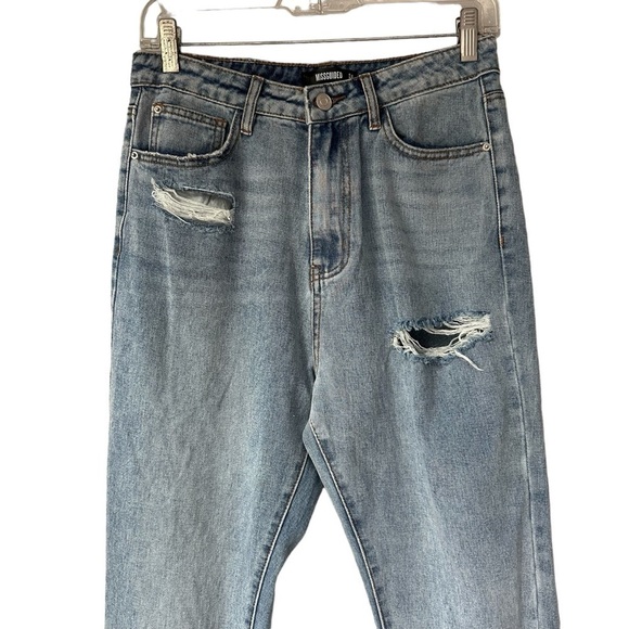 Missguided High Waist Straight Slash Rip Jeans, 6 - Picture 3 of 9